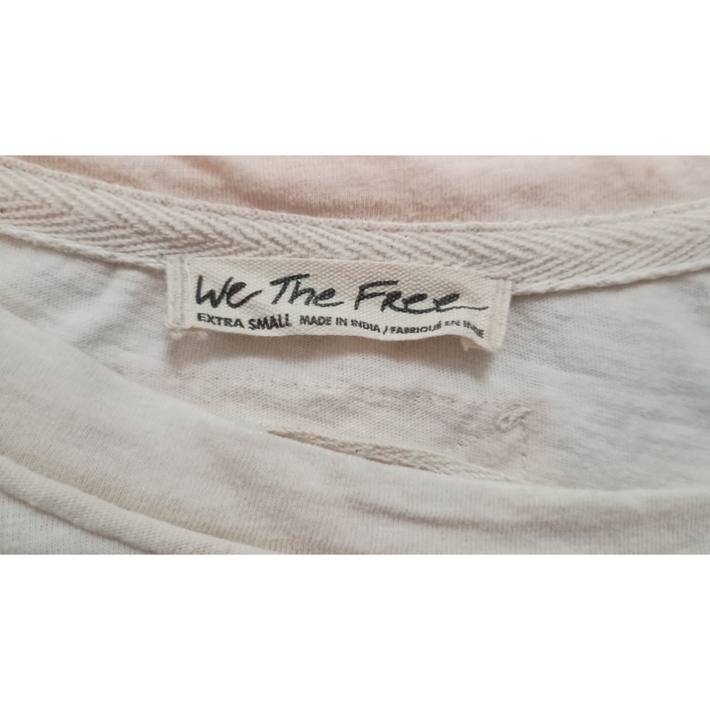Free People We The Free Chill Vibes Tee XS Oversized Wave Embroidered Cotton - Picture 10 of 14